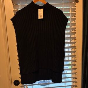 a new day Black Ribbed Sleeveless Crewneck Sweater Tank